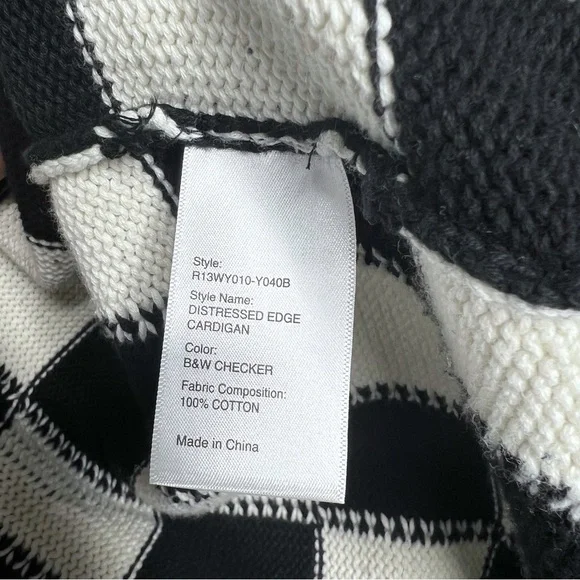 ❌SOLD❌R13 Distressed Edge Checkered Cardigan - Picture 8 of 9
